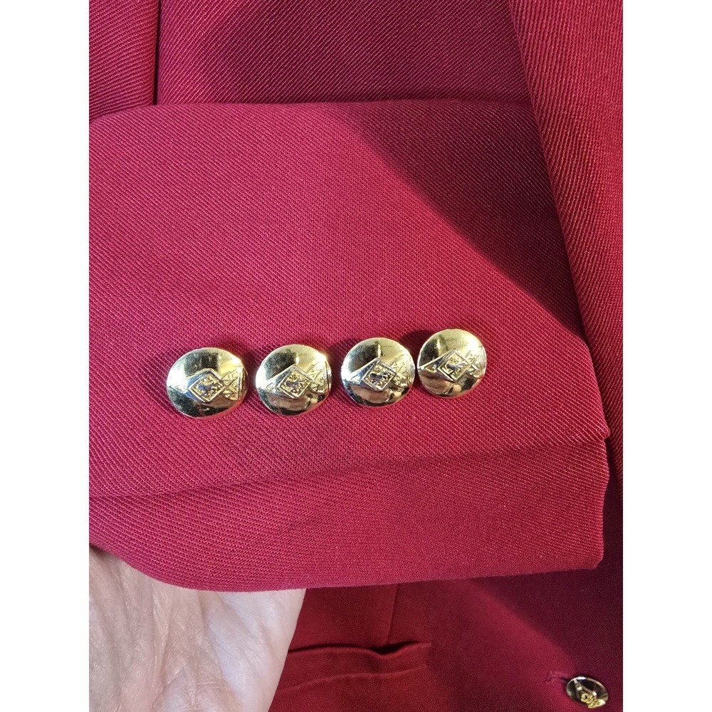Austin‎ Reed Red Blazer with Gold Accent size 6 Petite READ - Picture 6 of 11